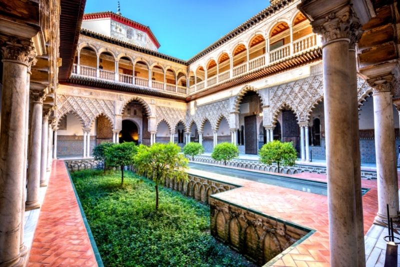Blick auf den Real Alcázar von Sevilla